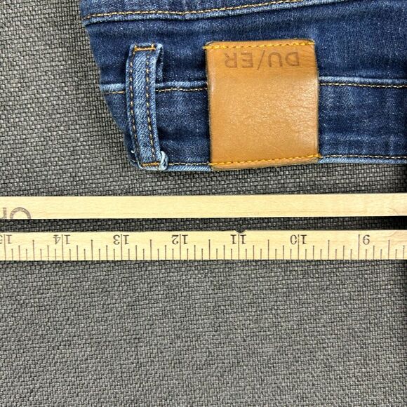 DU/ER Performance Jeans Womens 26x32 Slim Straight Mid Rise Stone Dark Stretch - Picture 12 of 13